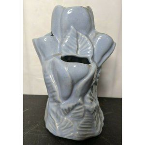 Vintage MCM Mid Century Arkansas Niloak Pottery Tulip Flower Sky Blue Vase
